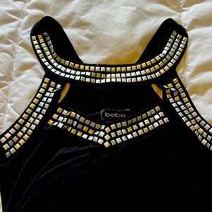 Black Size Small Studded Cut Out bebe Top